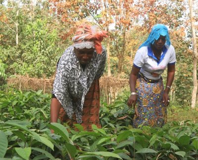  Aminata Ouédraogo and daughter at the Trantie Troti, Tree Nursery site Gahably